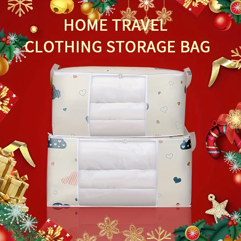 Seasonal storage bag for Christmas and home organization.