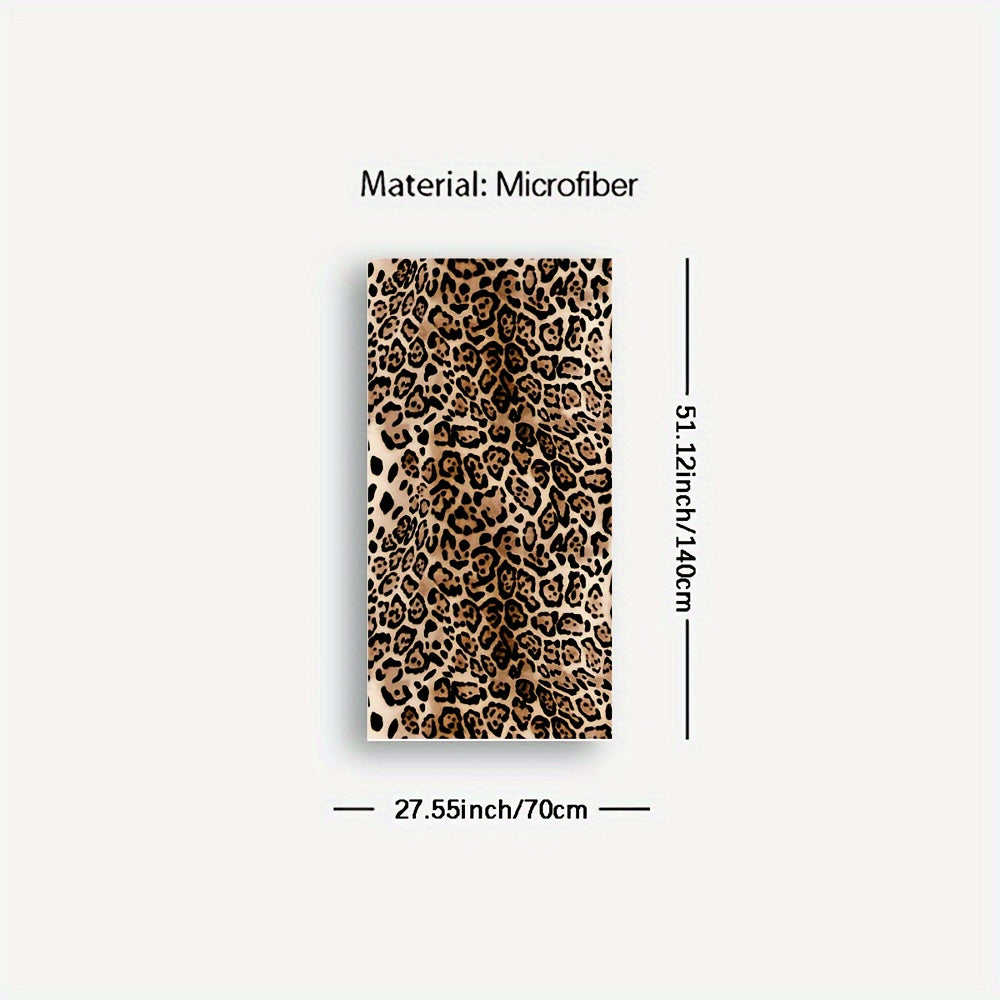 Leopard Print Microfiber Beach Towel - Quick Dry, Oversized and Absorbent for Beach or Pool - Hand Wash Recommended