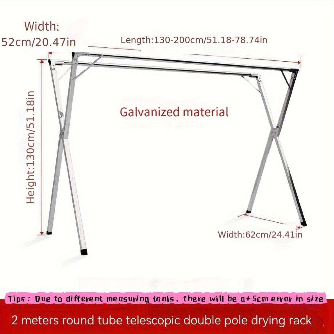 Durable Stainless Steel X-Shaped Folding Clothes Drying Rack, Versatile Indoor & Outdoor Laundry Hanger, Expandable Freestanding Drying Rack