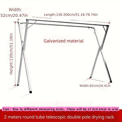 Durable Stainless Steel X-Shaped Folding Clothes Drying Rack, Versatile Indoor & Outdoor Laundry Hanger, Expandable Freestanding Drying Rack