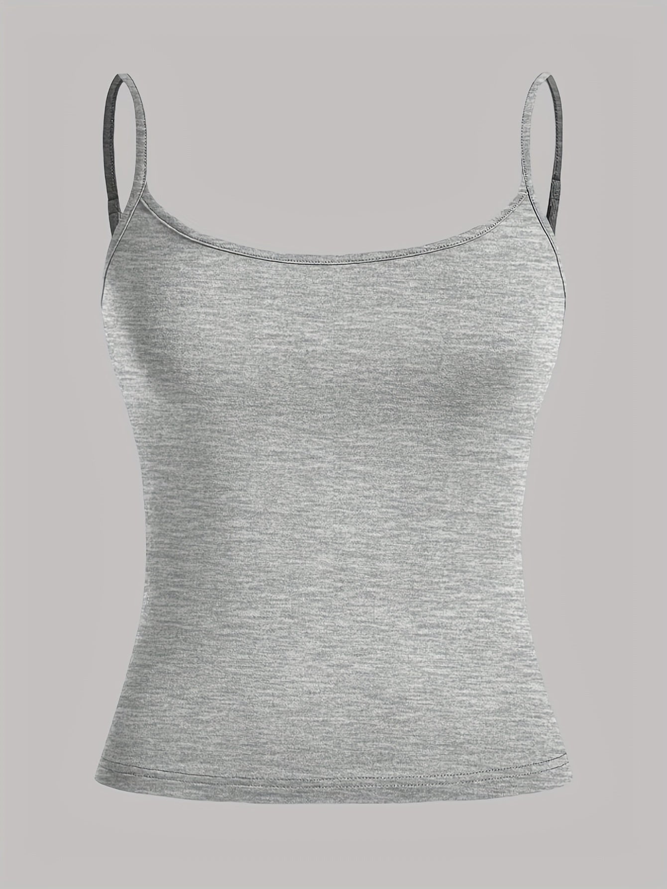 Three solid color women's camisole tank tops.