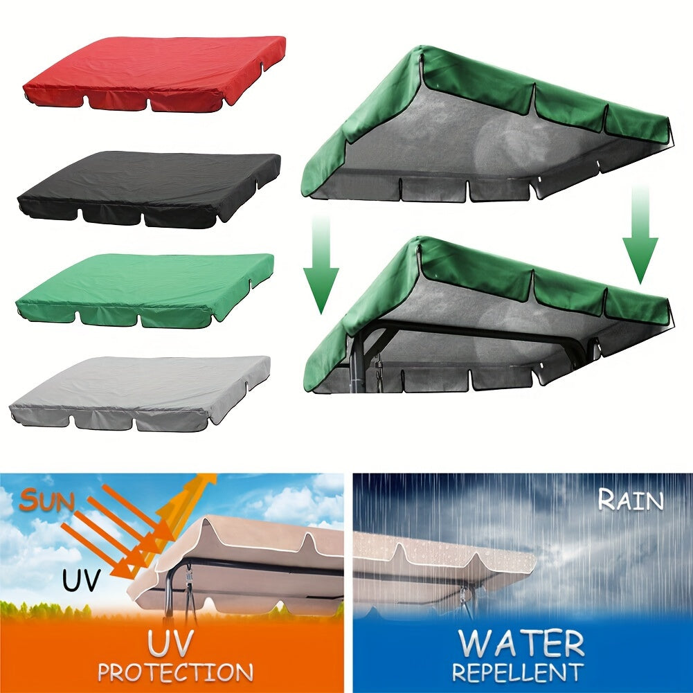 UV-protected waterproof swing canopy cover for outdoor garden patio, measuring 195x125cm with a plastic frame.