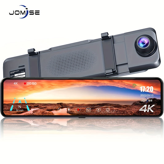 4K mirror dash cam for cars and trucks with 27.94cm IPS touch screen, Type-C backup camera and Starvis sensor.