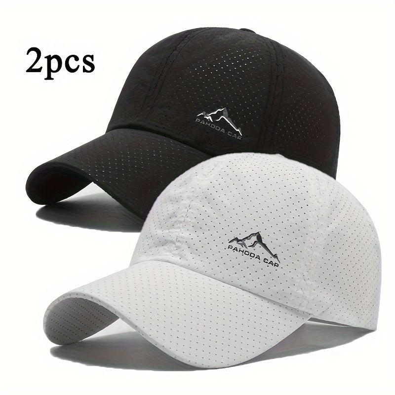 Stylish curved brim baseball cap for casual outdoor sports, breathable and quick-drying.