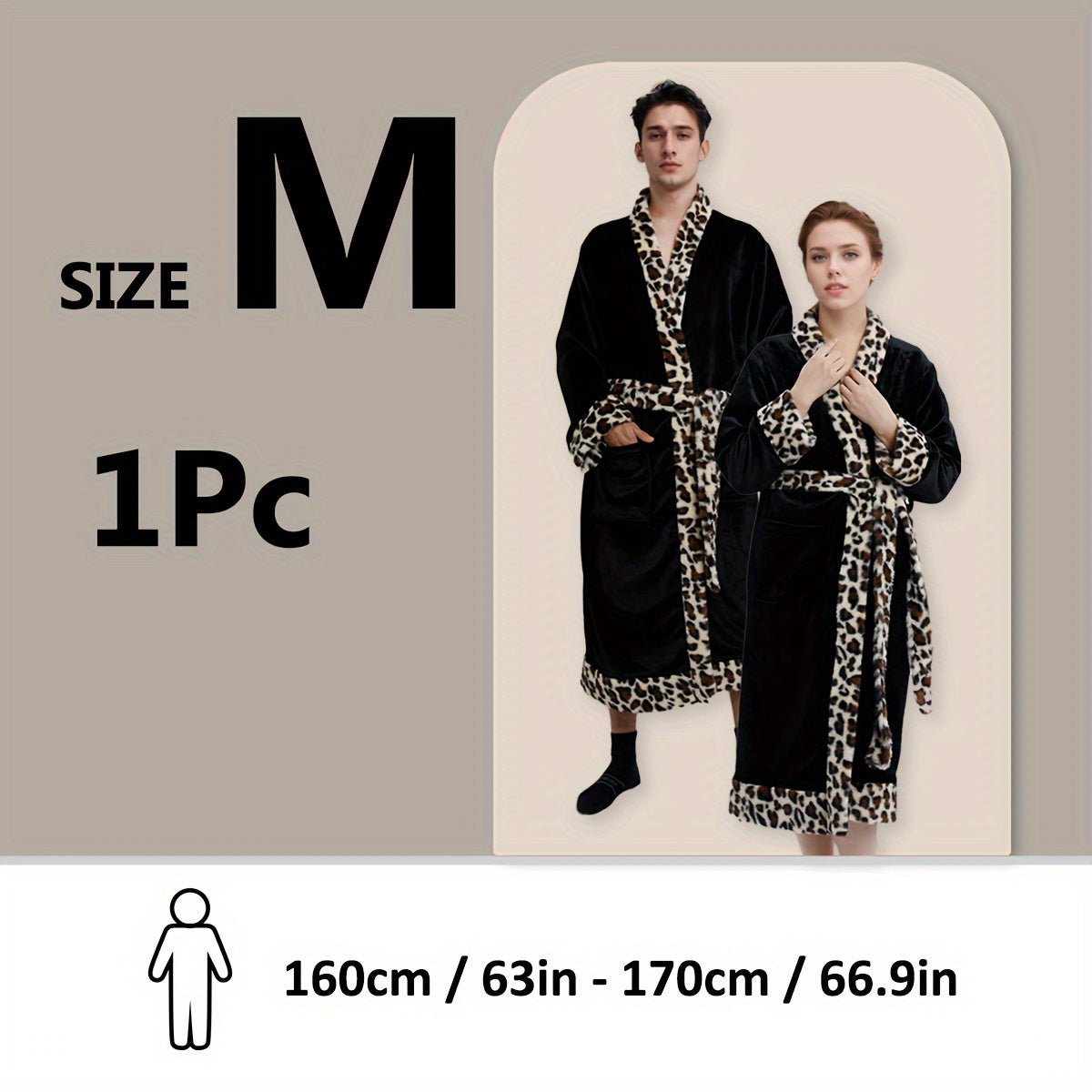 Soft unisex bathrobe with animal print trim, polyester & polyamide blend, machine washable, character themed.