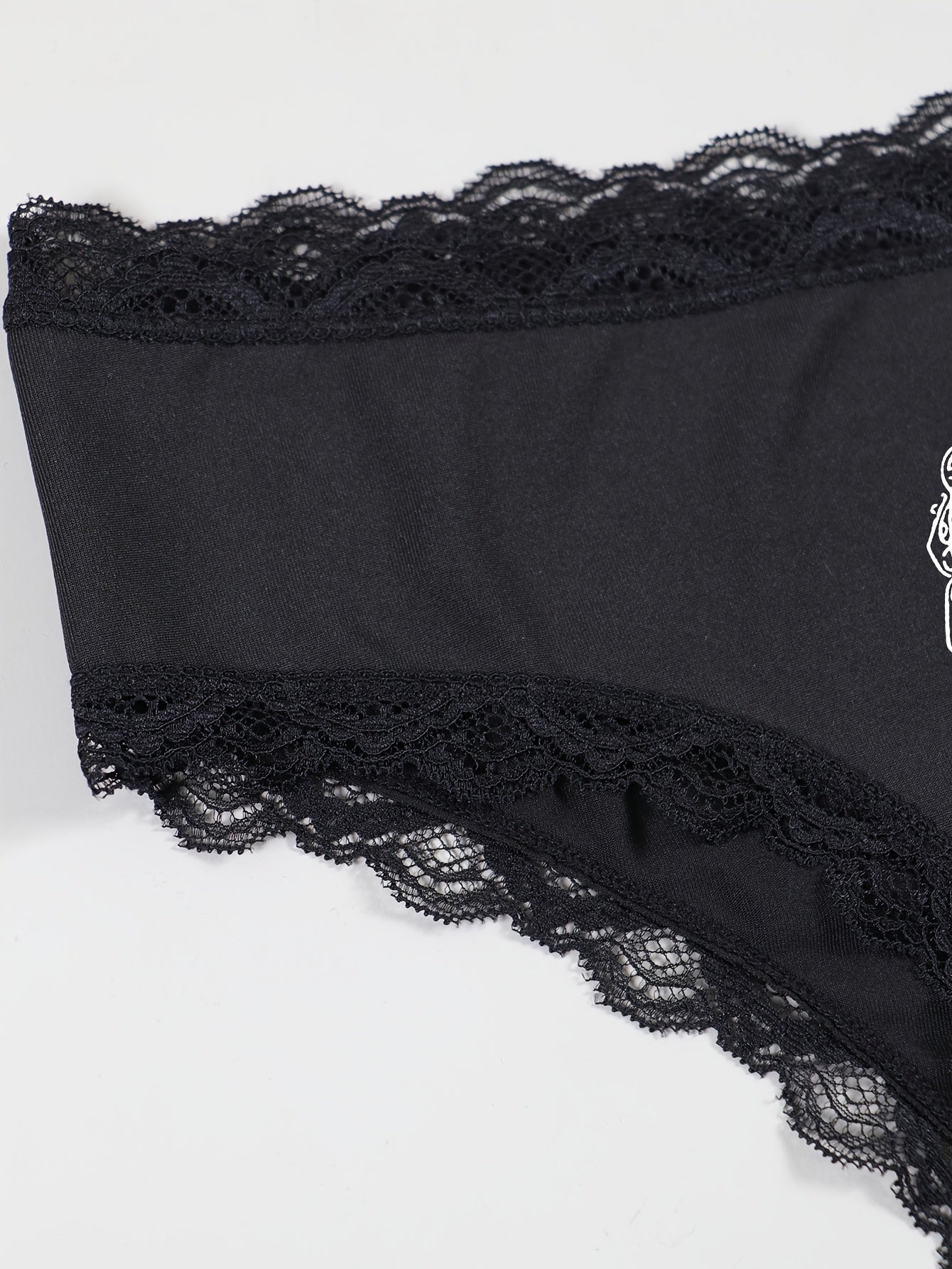 Stylish lace triangle panties with moon and sun prints, breathable and comfortable with a sexy open-crotch design.