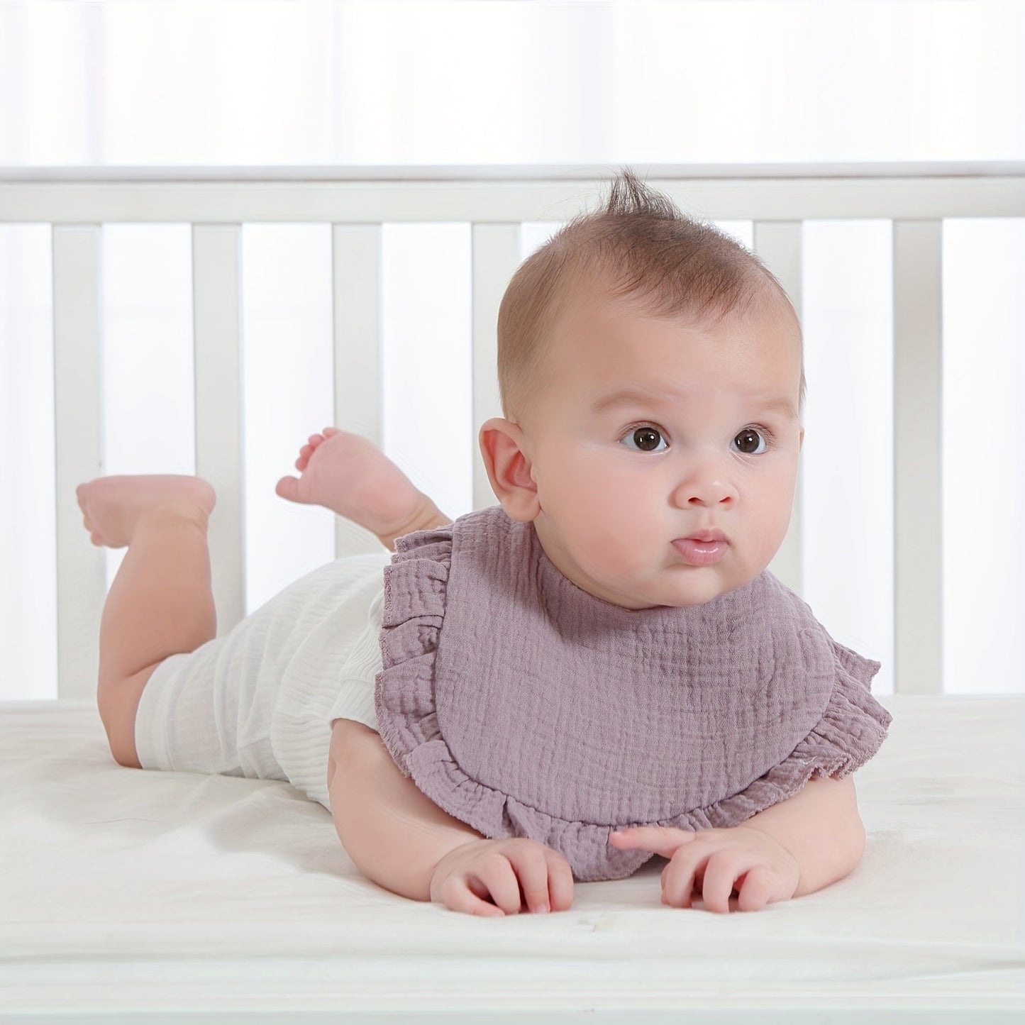 Soft and Adjustable Muslin Bibs Set of 6, Perfect for Teething and Drooling, Offered in Dark and Light Color Variations