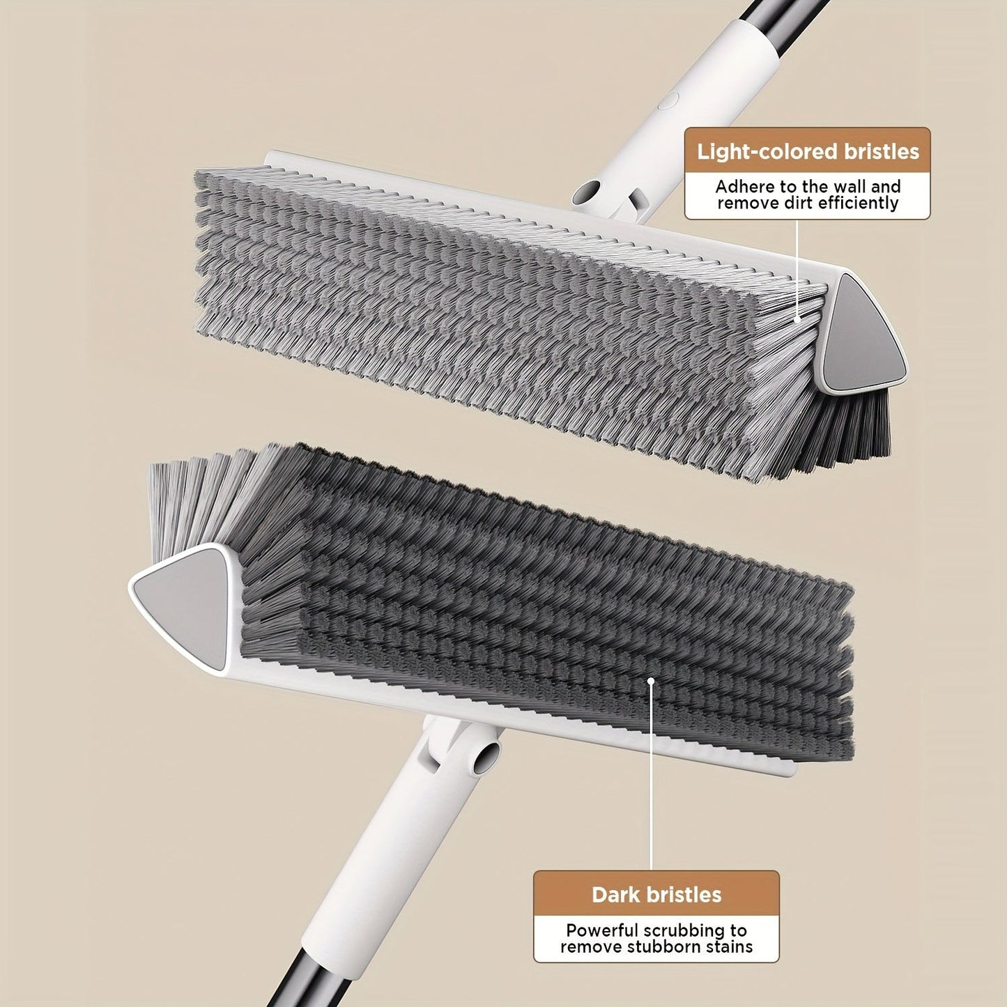 Joybos 2-in-1 Rotating Gap Cleaning Brush - Reach Every Corner, Perfect for Bathroom & Kitchen Tiles, Walls, and Outdoor Surfaces