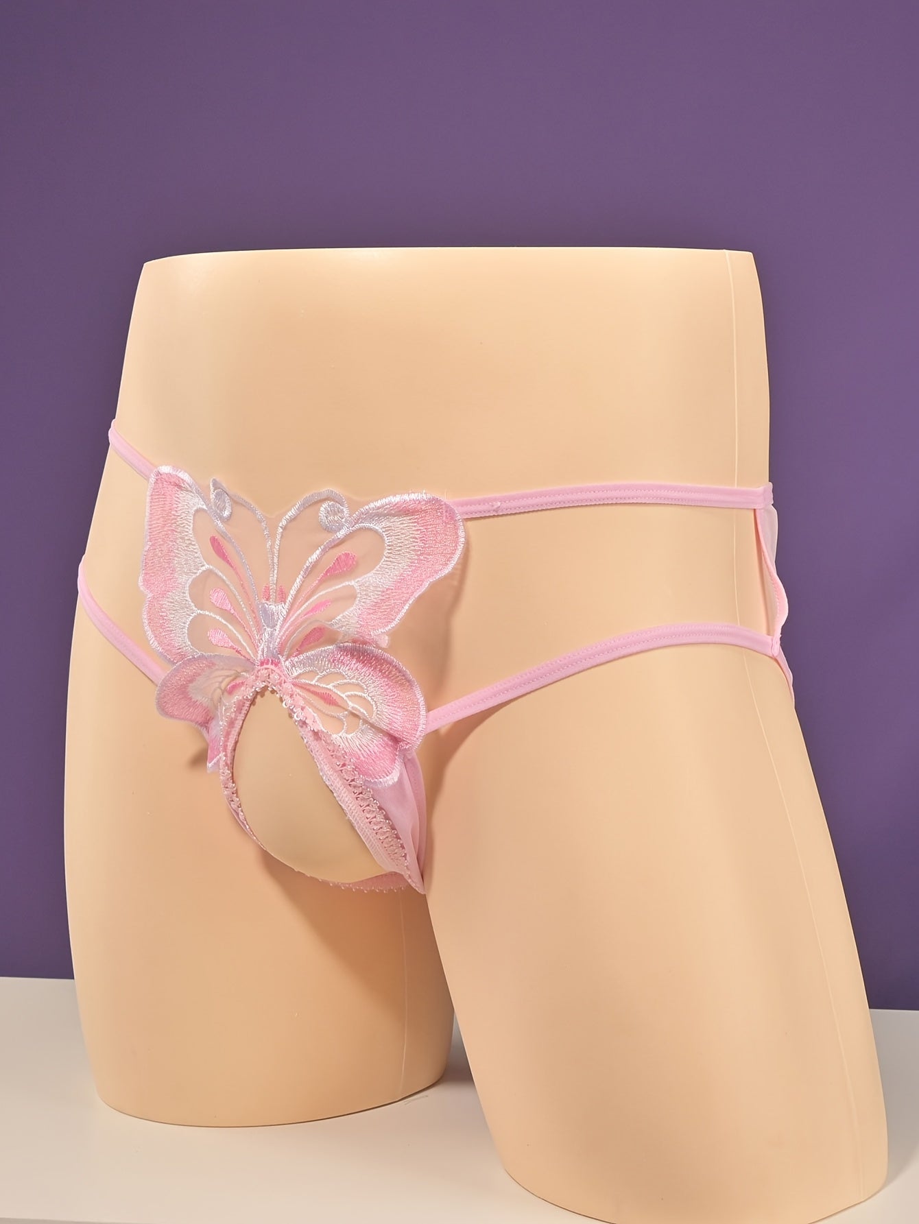 1 piece of sexy butterfly mesh underwear for women, breathable and silky, suitable for size M.