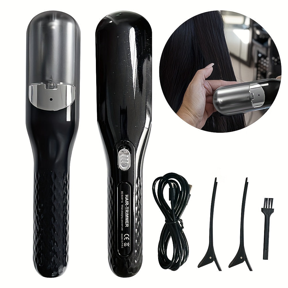 USB rechargeable cordless hair split trimmer for damaged hair, making hair smooth and comfortable.