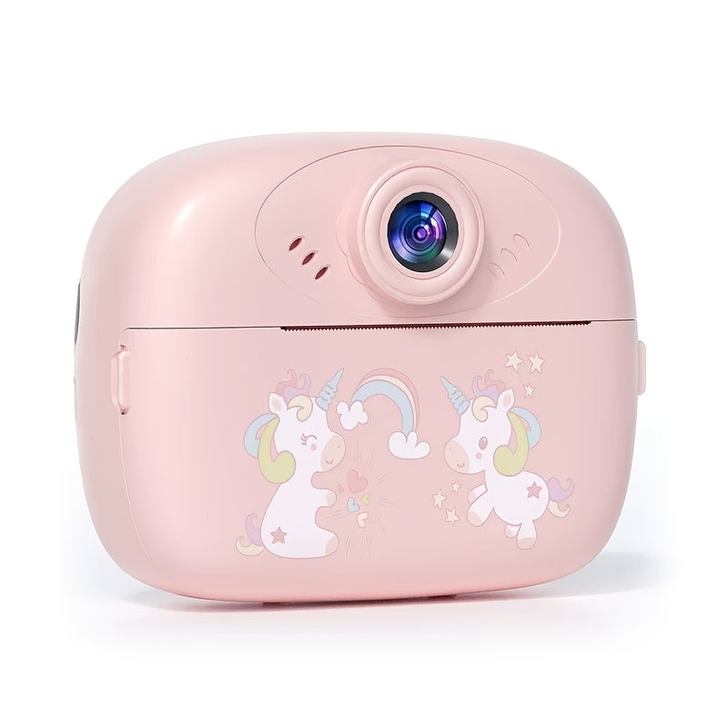 Youth HD Dual-Camera Digital Toy - DIY Photo & Video, Games, Print Mode - Pink/Blue, USB Rechargeable