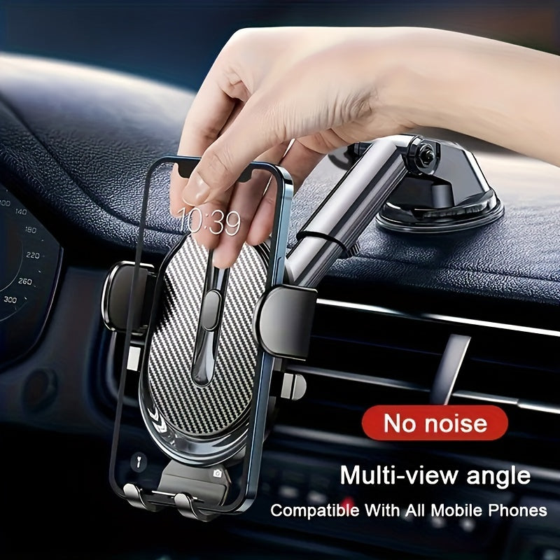 Car phone holder with suction cup for dashboard with silicone support