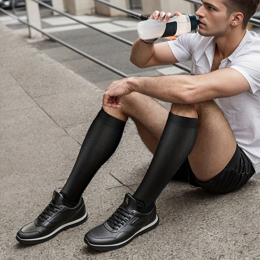 6 pairs of comfortable and breathable compression socks for men and women, perfect for sports like running, cycling, basketball, football, and hiking.