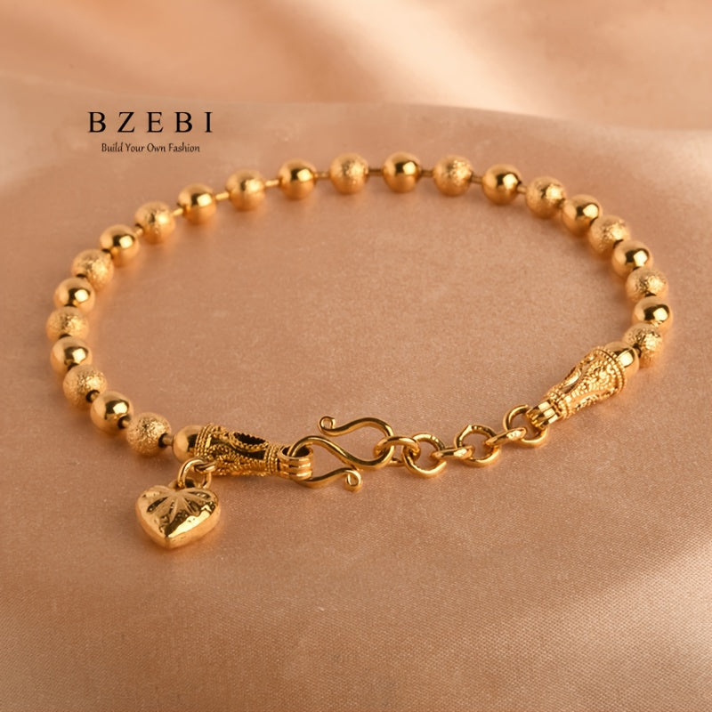 Stylish Beaded Bracelet with Adjustable Length - Crafted from 18K Gold-Plated Titanium Steel, Allergy-Free & Long-Lasting - Ideal Present for Her on Valentine's Day, Mother's Day, Birthdays & Special Occasions