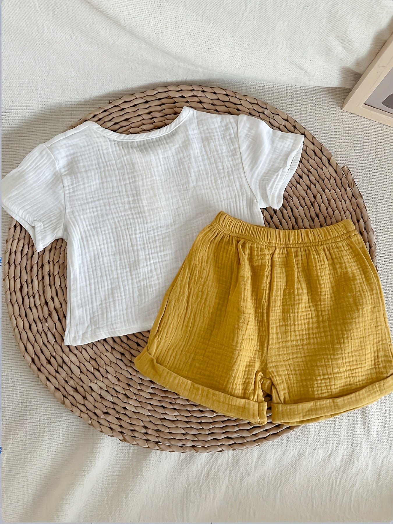 Casual cotton shorts set for boys, breathable and soft, machine washable, regular fit, perfect for summer outdoor wear.