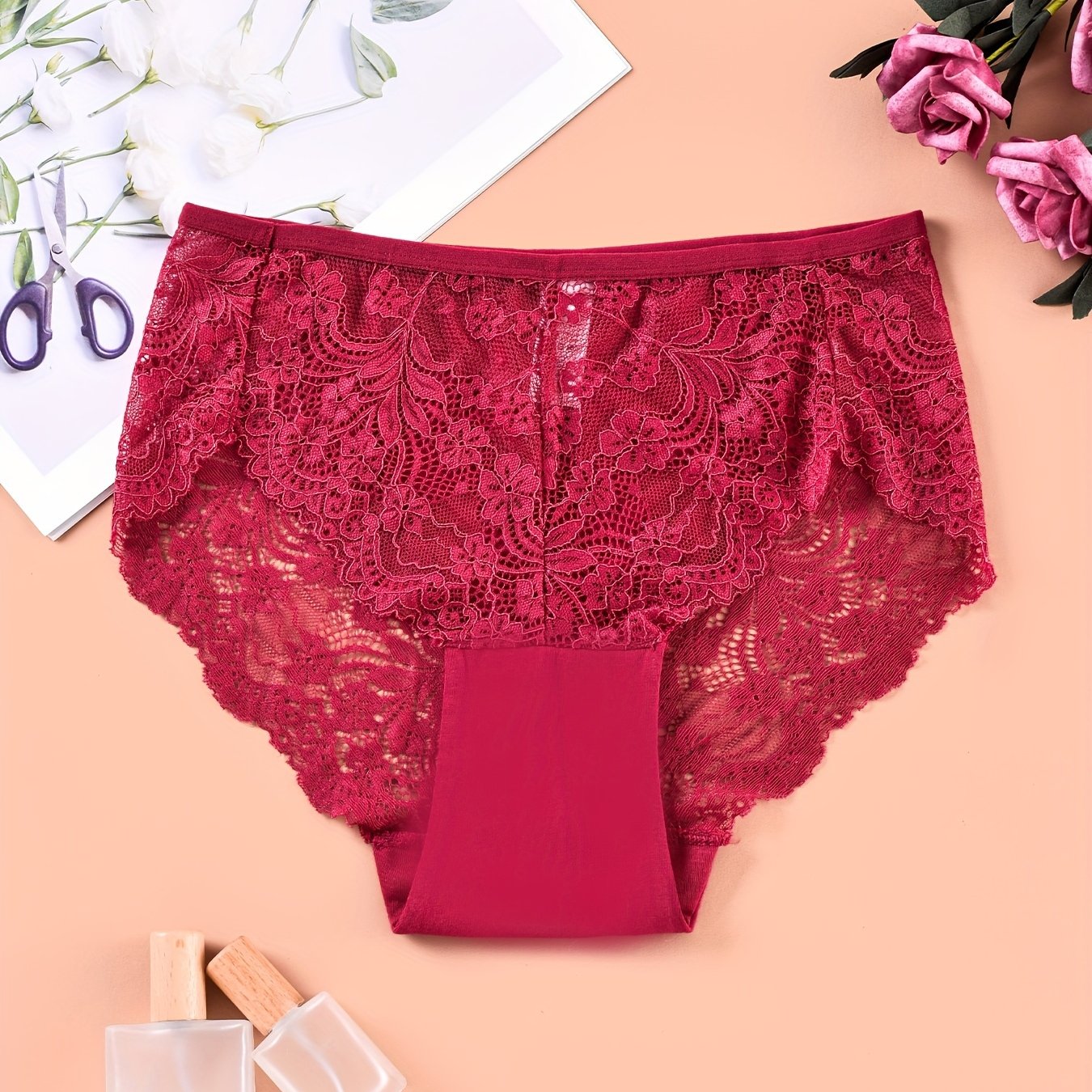 Comfy and breathable lace briefs for women.