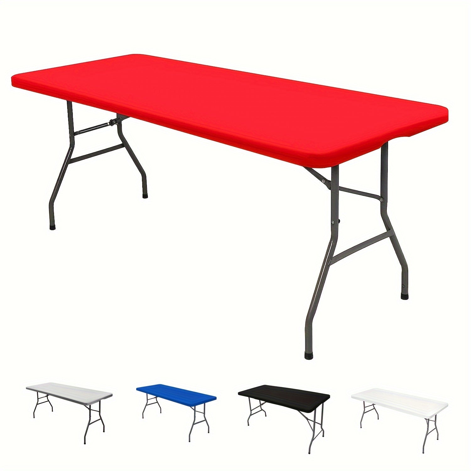 Polyester rectangular elastic table cover suitable for various events, washable and versatile for home parties, banquets, picnics, and weddings.