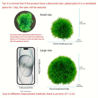 Artificial PVC Alternanthera grass ball for aquarium decoration.