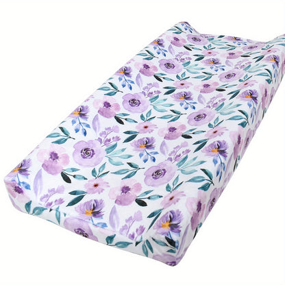 1 piece baby fitted sheet with plush printed design, ideal for comfortable bedding and diaper changing pad cover.