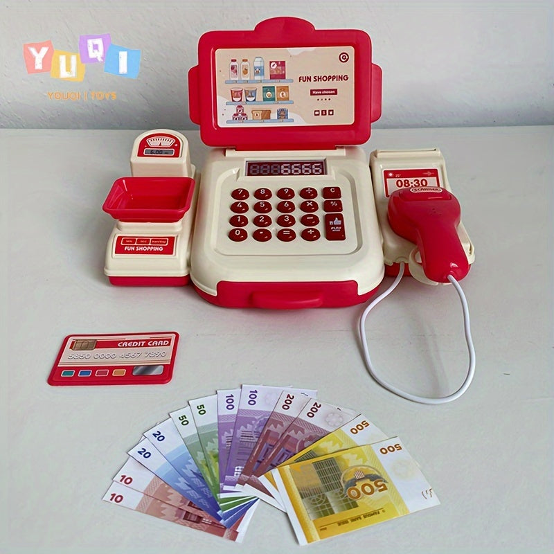 Children aged 3-6 will love this interactive supermarket cash register toy with scanner for educational role-play. Batteries not included. Perfect for boys and girls.