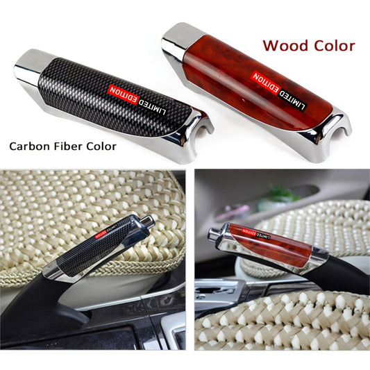 Universal ABS Handbrake Grip Cover with Carbon Fiber Texture for Kia, Toyota, and Lexus vehicles.