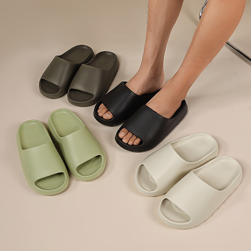 Men's fashion slides for indoor/outdoor use with non-slip soft soles.