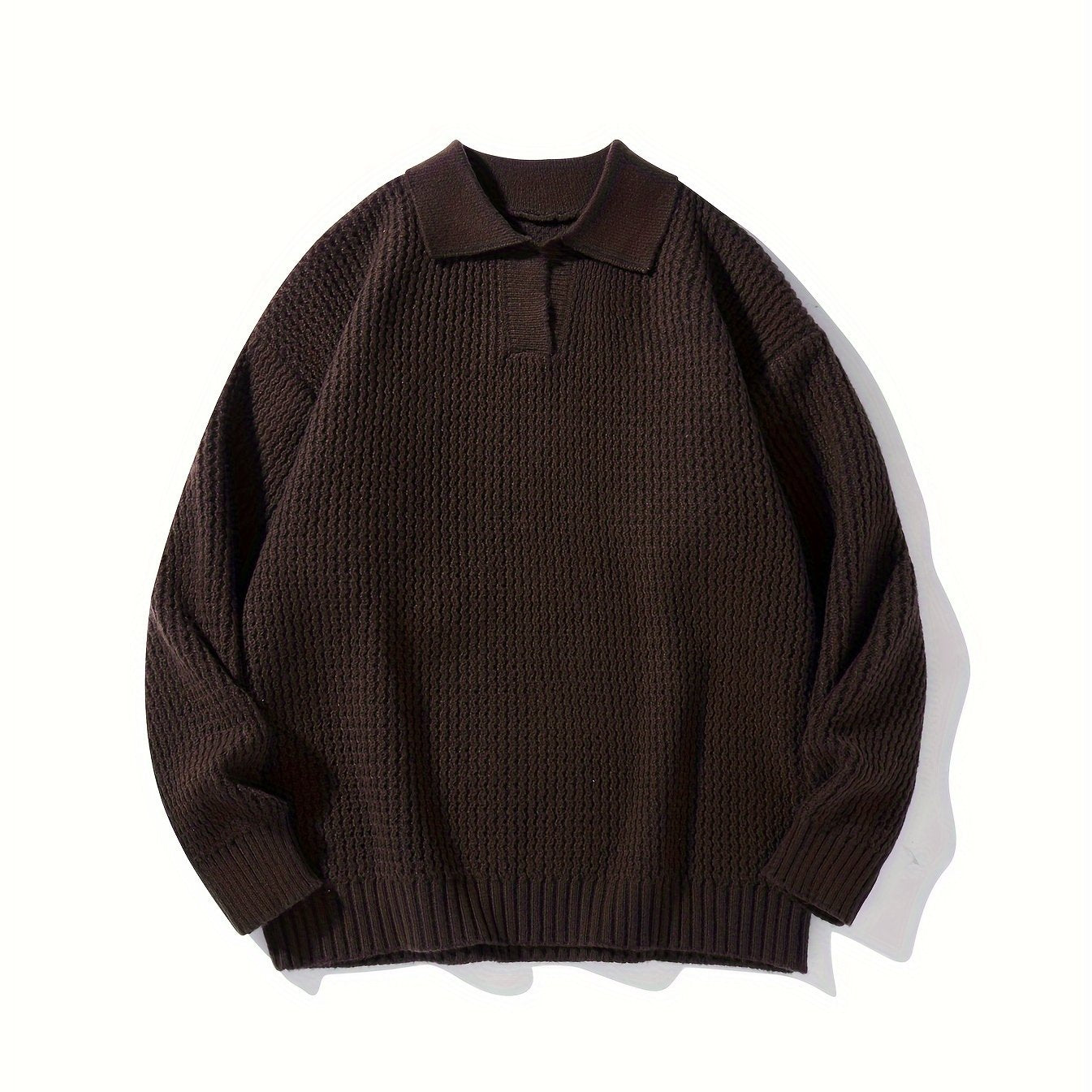 OBM Fashion Knit Sweater - Casual drop shoulder, solid color pullover for couples, ideal for fall/winter