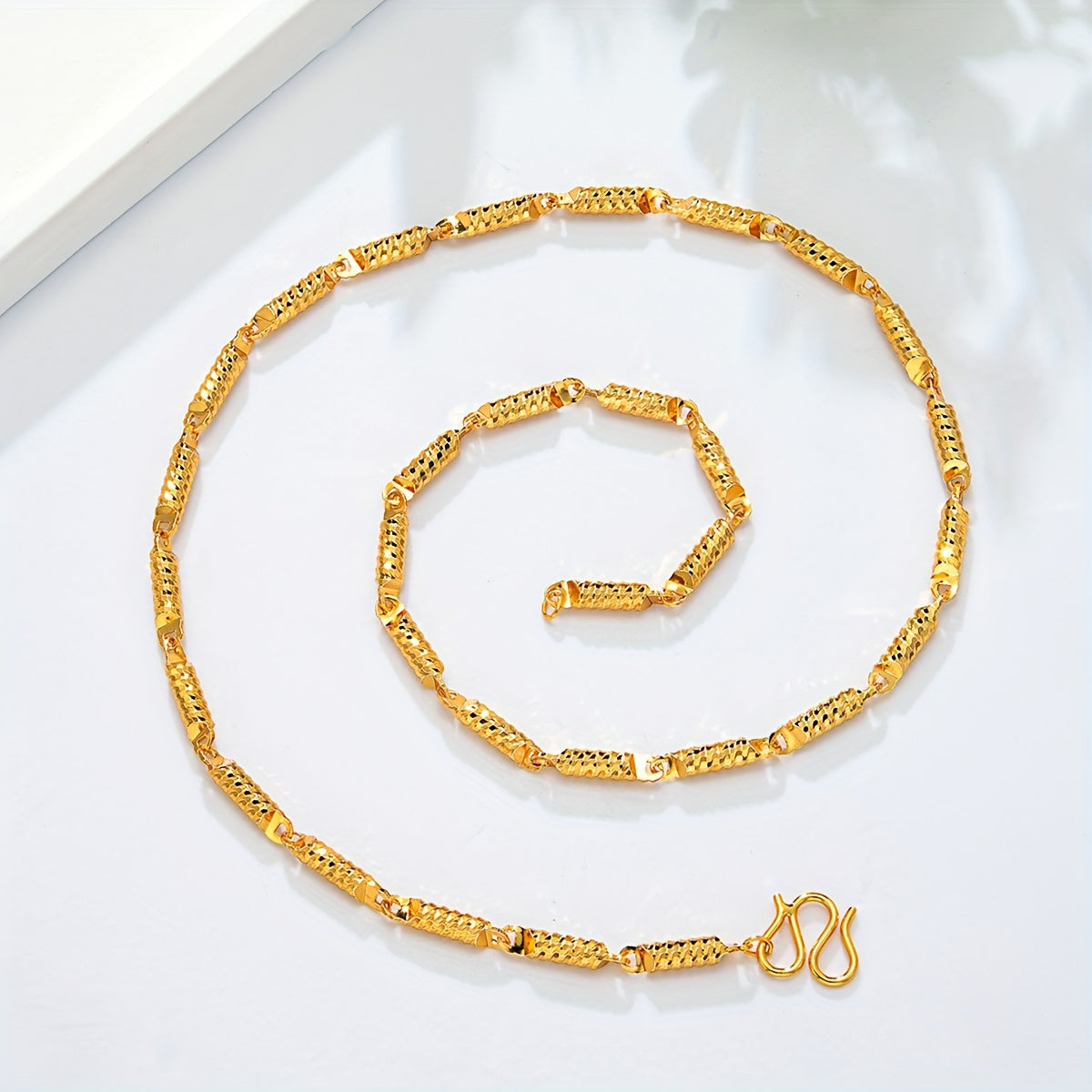 Minimalist Link Chain Necklace, Fashion Jewelry in 24K Gold Plating, Perfect for Everyday Wear or Valentine's Day Gift, Handcrafted in Southeast Asia, 1 piece