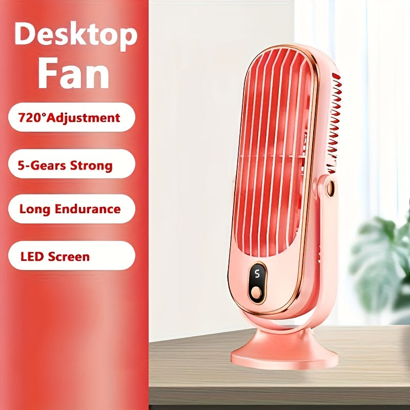 Portable Air Conditioner Fan with Dual Motors, Large Battery, and 5-Speed Air Cooling. Features a 720° Surround Air Blower perfect for use in the office, while traveling, camping, or in an outdoor RV. This USB fan makes for a great Thanksgiving