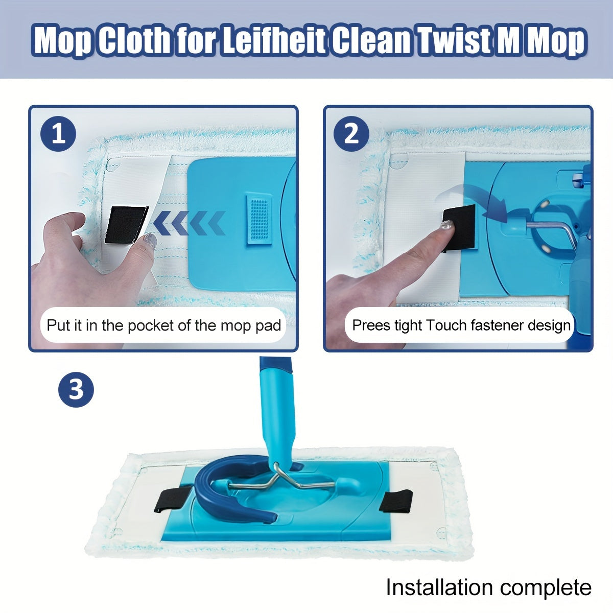 The DLAIMI Replacement Mop Cloth is compatible with Leifheit/Leifer Clean Microfiber Mops and provides superior dirt and water absorption for wet and dry cleaning. It is effortless to clean and perfect for upkeeping balconies, living rooms, bedrooms, and