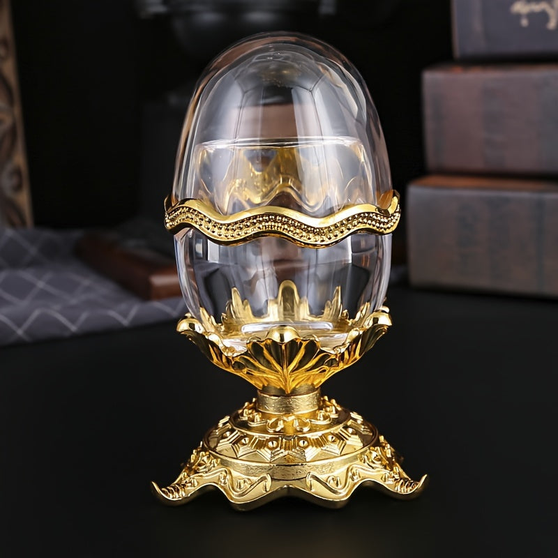 Egg-Shaped Elegant Metal Toothpick Holder - Portable and Stylish for Use in Home and Restaurants