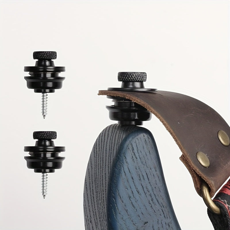 Pair of guitar strap locks for electric, acoustic, folk, and bass guitars to prevent slipping.