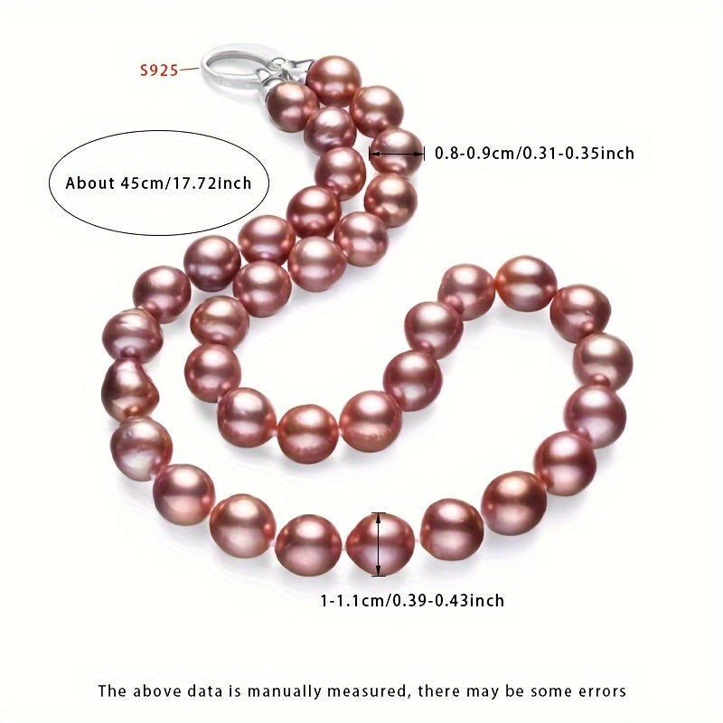 Luxurious and elegant, the MUFAN Pearl Necklace for Women features natural freshwater baroque pearls set in S925 sterling silver. This June birthstone necklace comes in a variety pack of 8-11mm pearls, perfect for daily wear. It comes in a beautiful gift