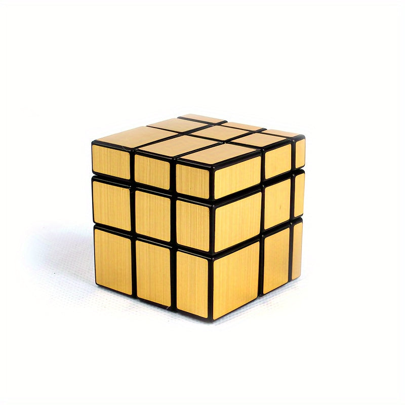 3x3 Mirror Cube with silvery and golden color options, suitable for competitions and daily fun, easy to learn, smooth, durable, and lightweight.