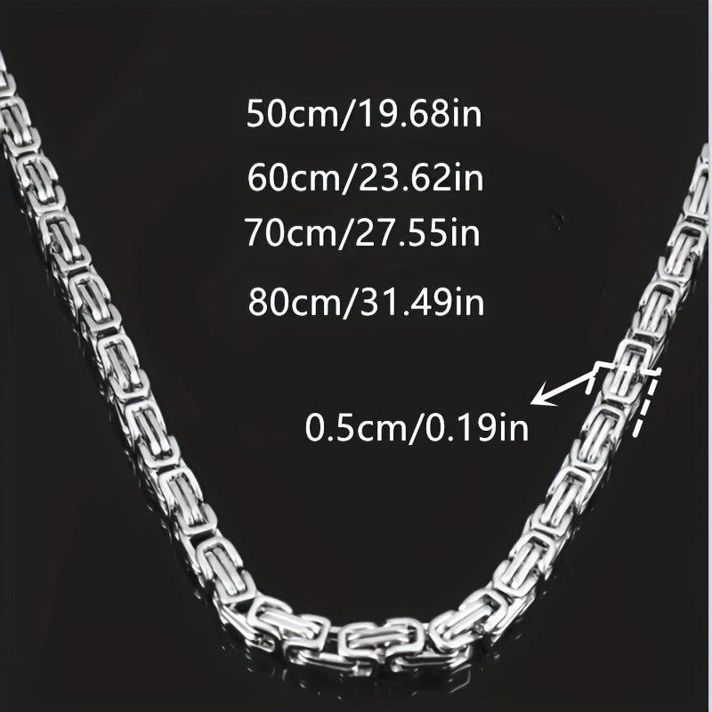 Upgrade your style with this sleek Stainless Steel Men's Necklace & Bracelet Set - Ideal for everyday wear, special occasions, and matching couple's necklaces for engagements and weddings.