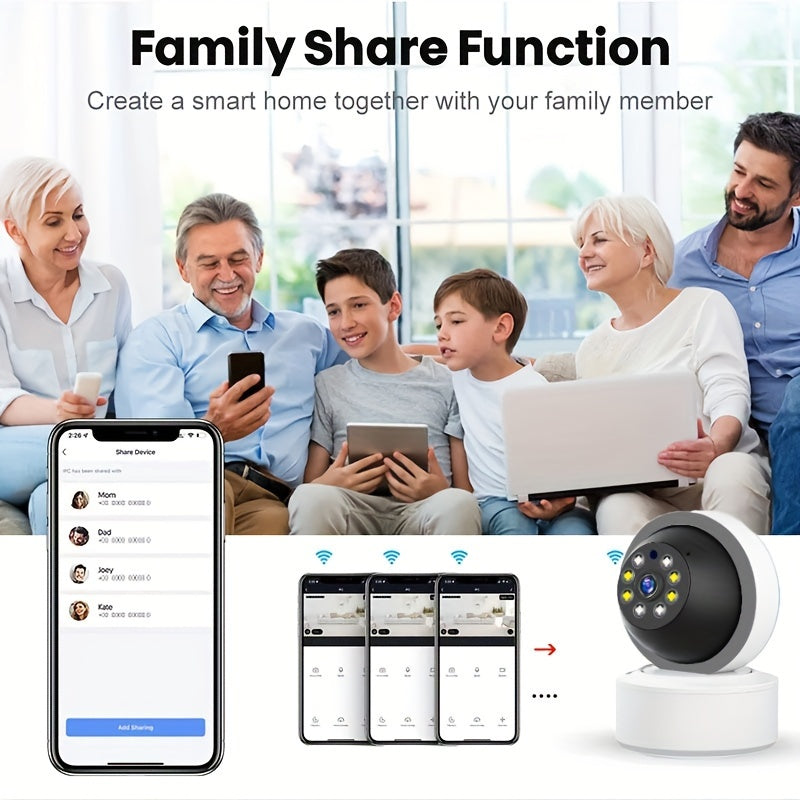 The Teruhal Smart Home Security Camera offers 2.4GHz WiFi connection, remote viewing through an app, motion detection and tracking, two-way audio, USB powered, automatic detection of abnormalities, dynamic human body object recognition, and is ideal for