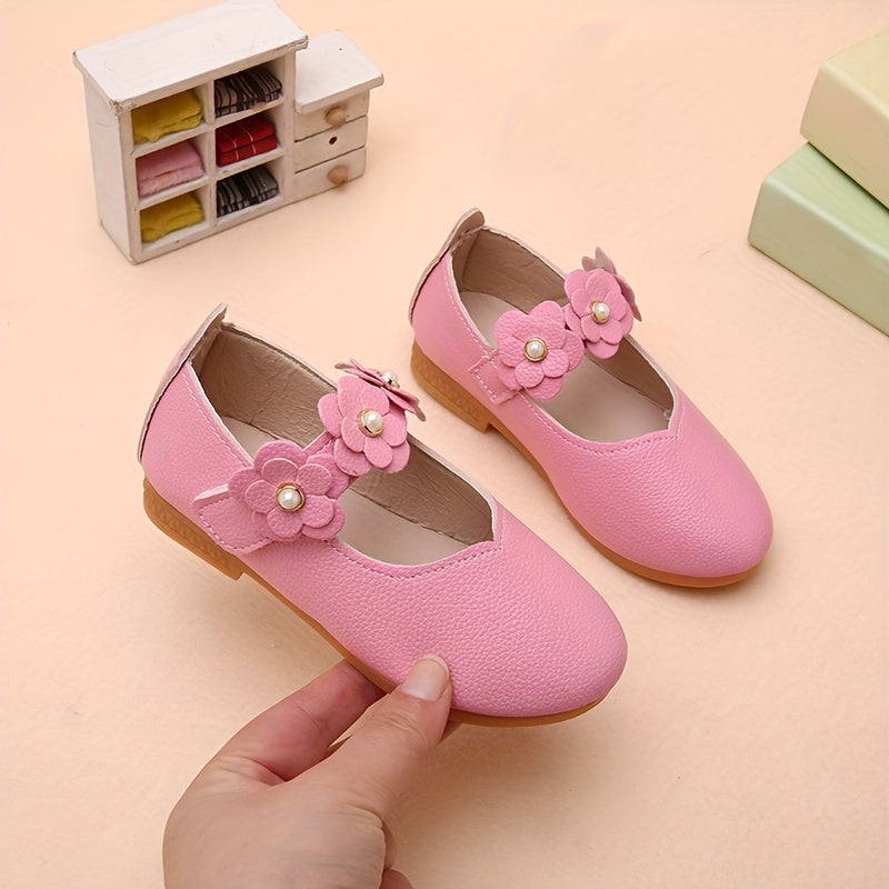 Stylish Flower Mary Jane Shoes for Girls: Lightweight, Non-Slip, Comfortable for Parties, All Seasons.