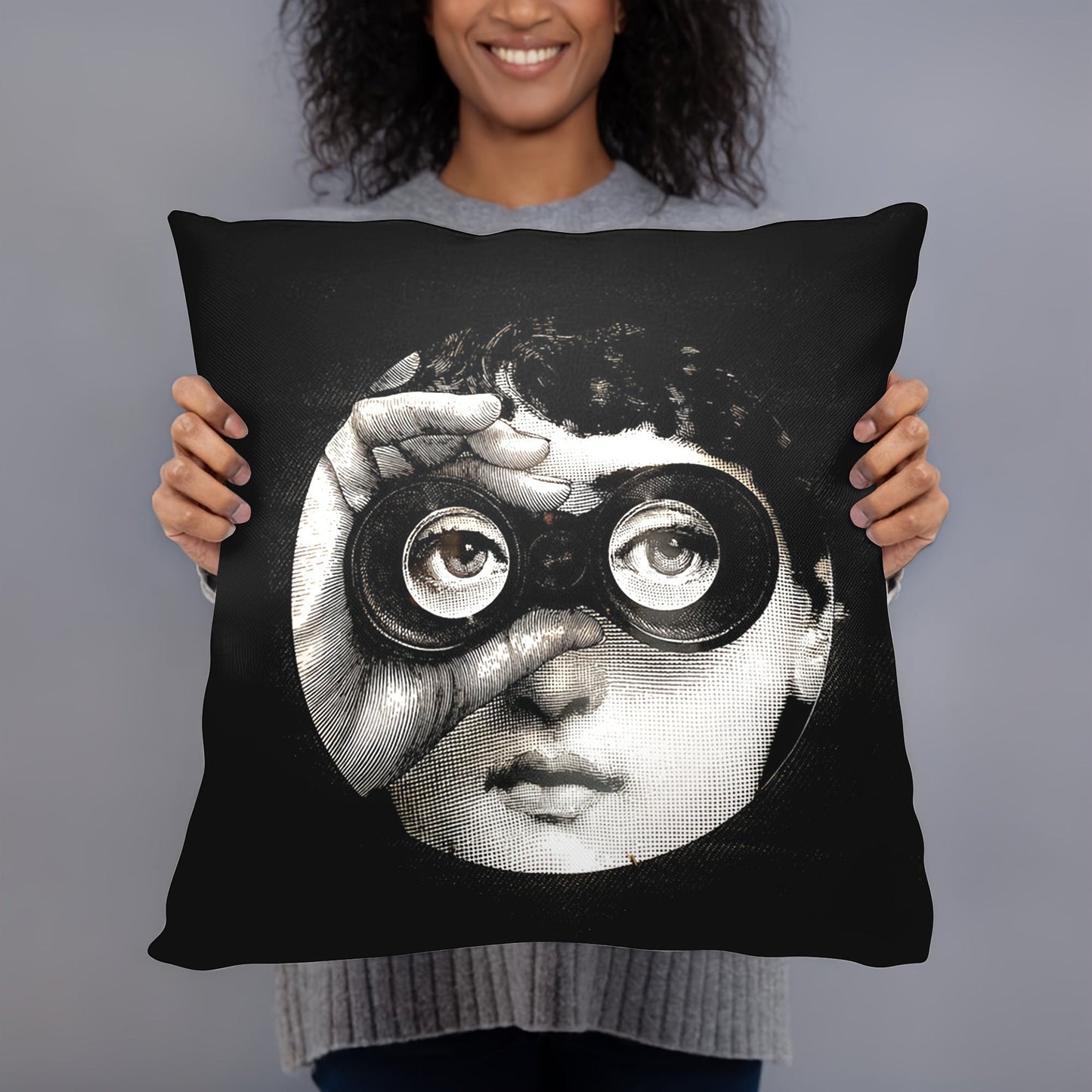 One Lina Cavalieri Artificial Throw Pillow Case featuring a Square Art Eye design for Decorative Cushion Cover, Pillowcase Only Included