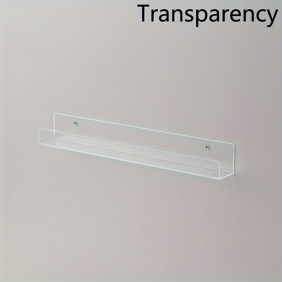 Acrylic U-shaped Wall Rack, Transparent Display Shelf, Bookshelf Hanging Rack, Fluorescent Storage Rack for Home, Office, or Living Room Decor. Perfect for Mother's Day, Spring Parties, Graduations, and School Season Celebrations.