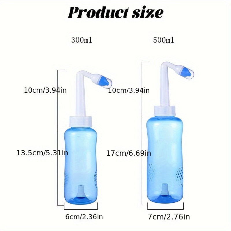 Nasal Rinse Bottle Set, 10.15/16.91fl.oz - Ideal for Sinus Relief & Allergy Care at Home & Travel.