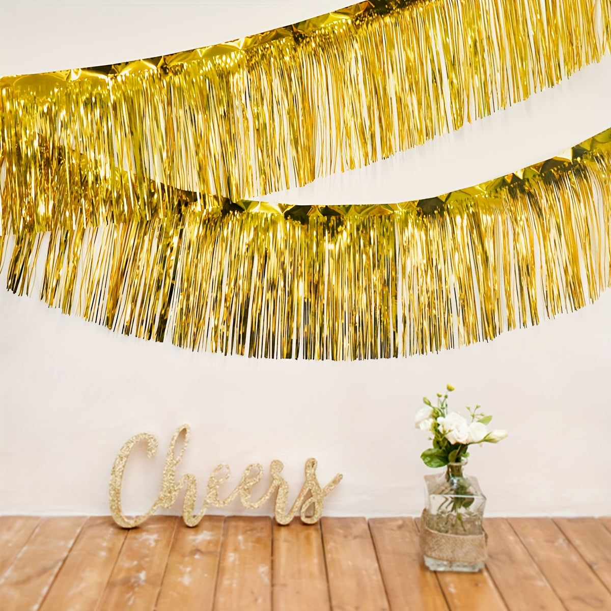 1 piece of Fringe Backdrop and Foil Curtain Backdrop in Hot Rose Pink and Princess Pink, 30 x 300cm / 1 x 10 feet each. Perfect for Streamers Party Decorations, Wall Hanging, Parade Floats, Wedding, Mardi Gras, Birthday, Valentine's Day Party Decoration.