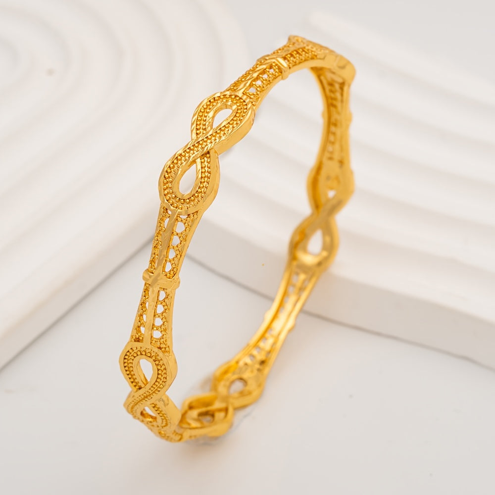 Luxurious and Ethnic Gold-Plated Alloy Bangle Set: Elegant Touch for Everyday Wear and Gifting