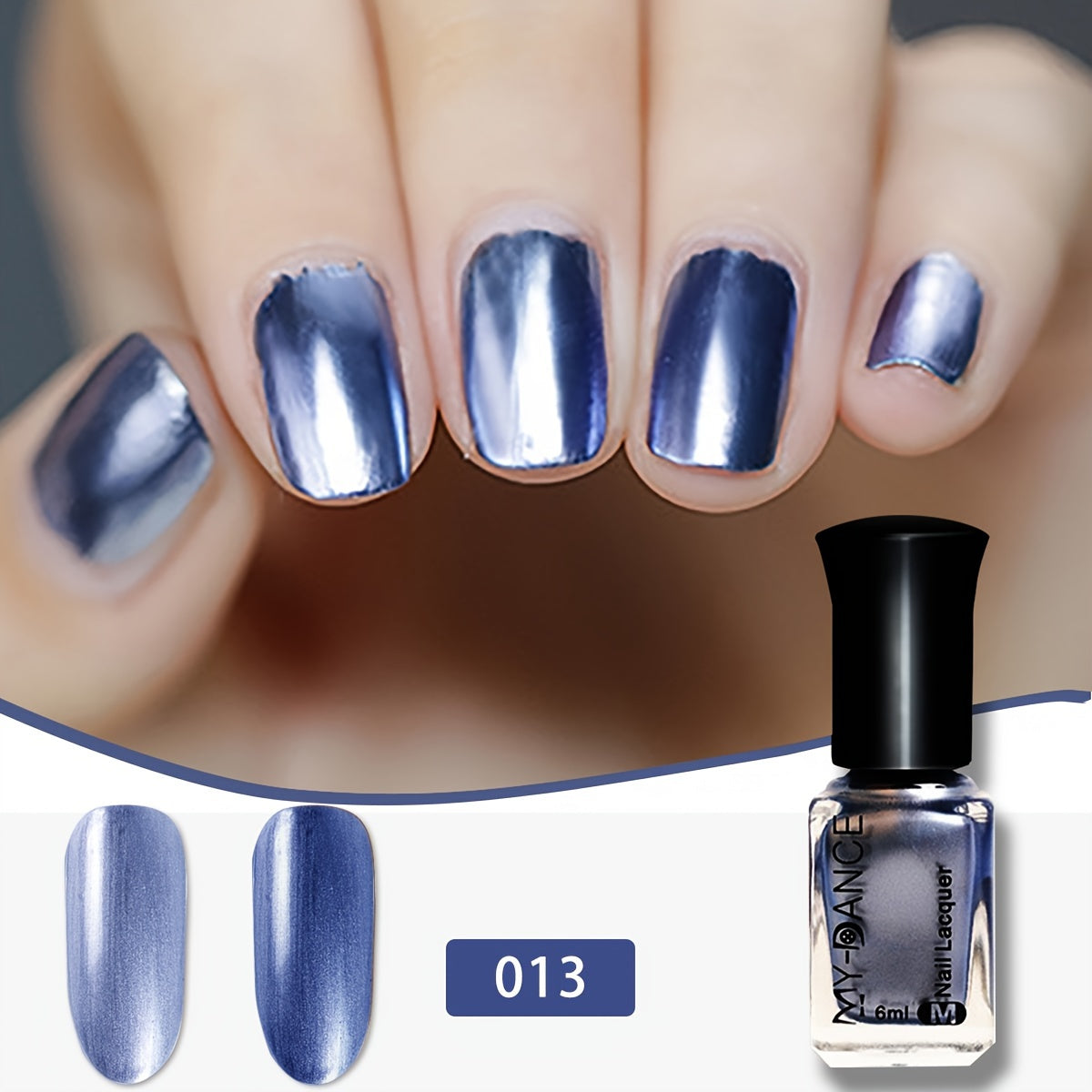 Fast-drying, metallic shine mirror nail polish for women- Long-lasting, hypoallergenic formula.