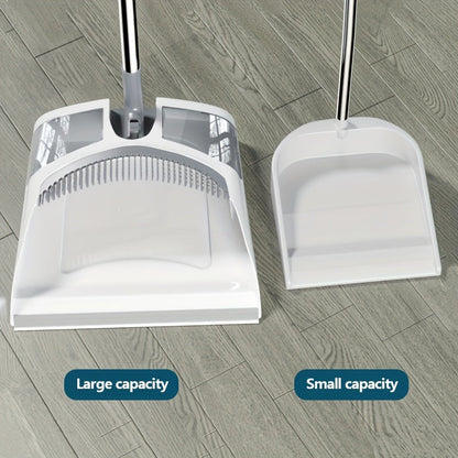 Elegant Folding Broom and Dustpan Set with Spacious Capacity - Ideal for use in the Living Room, Bedroom, Outdoors, Kitchen, or Patio - Features a Plastic Handle