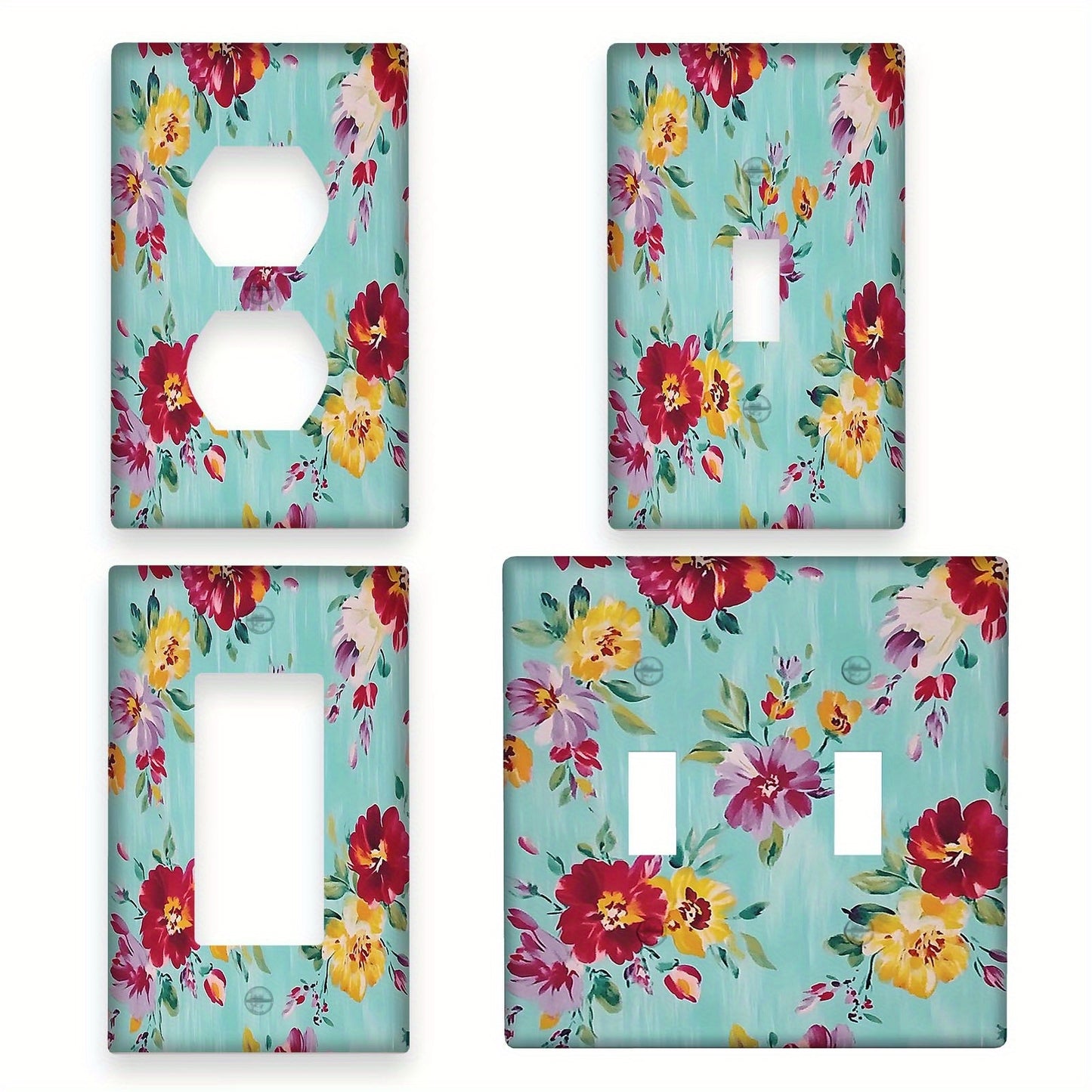 1pc Pioneer Rose Floral Light Switch Plate Cover, Battery-Free, Ideal for Country Bathroom and Bedroom Decor.