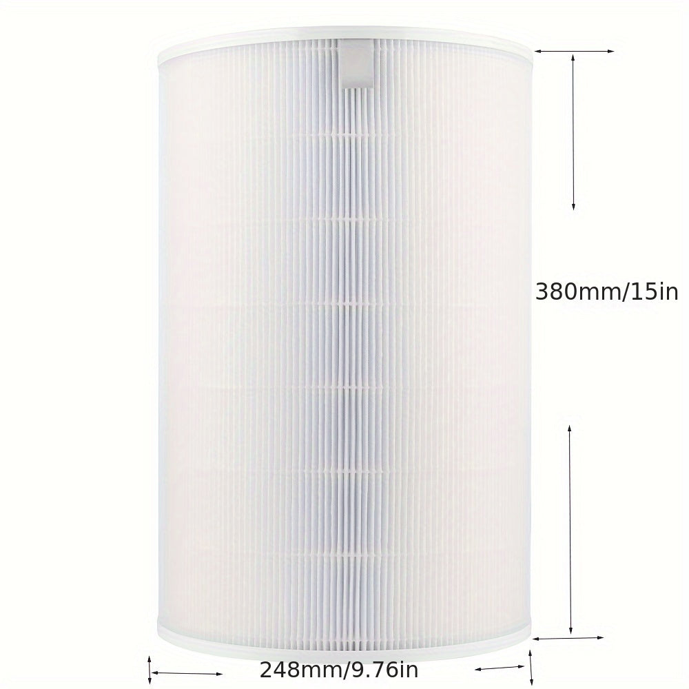 White replacement filter for Xiaomi 4 Pro H air purifier, includes HEPA and activated carbon.