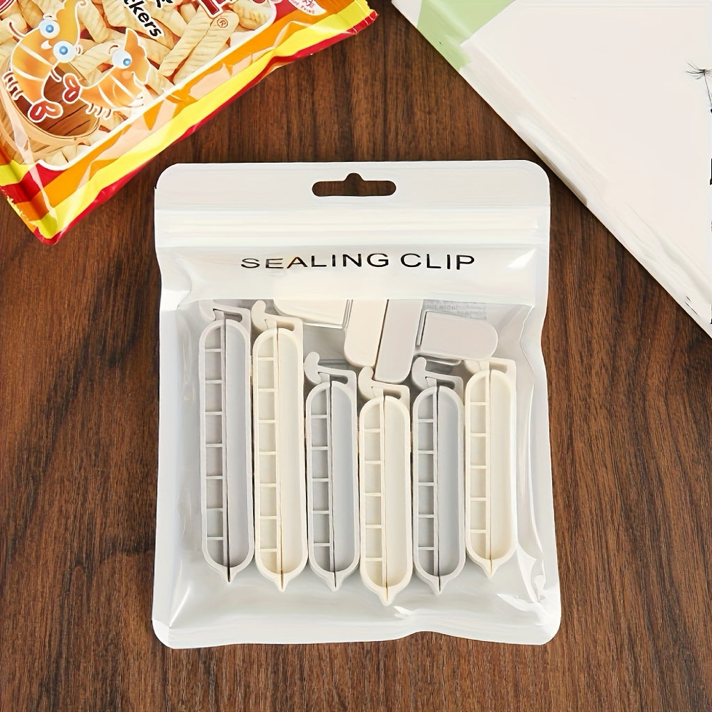 Set of 8 Food Bag Chip Clips - Premium Quality Sealing Clips for Kitchen Ingredients and Snacks. Keep Food Fresh, Prevent Oxidation and Deterioration with these Bread Bag Preservation Clamps. Essential Kitchen Supplies for Preserving Food.