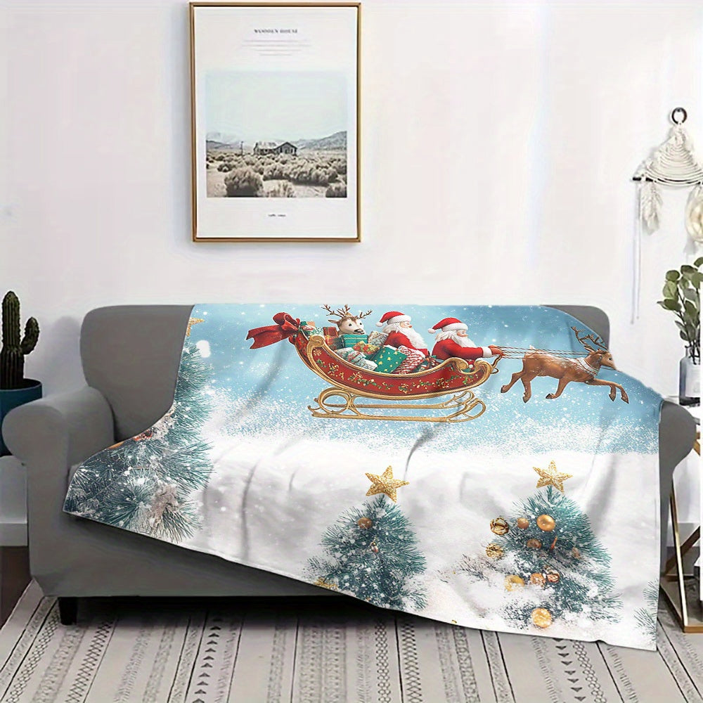 Get cozy this Christmas with our digital print flannel throw blanket! This soft and warm quilted bedding is perfect for all seasons and features a contemporary style. Made with anti-allergy polyester, this multipurpose blanket is ideal for snuggling up