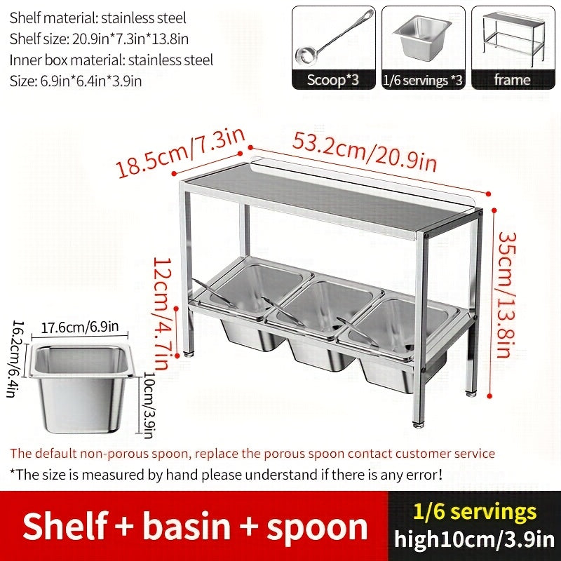 Durable Stainless Steel 3-Tier Kitchen Organizer with Lids - Ideal for Storing Spices, Fruits, and More | Efficient Countertop Storage Solution