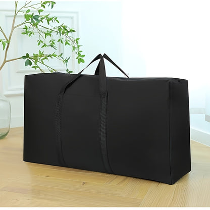 Large Oxford cloth storage bag with double zipper and reinforced handles for moving, travel, and dorm use.